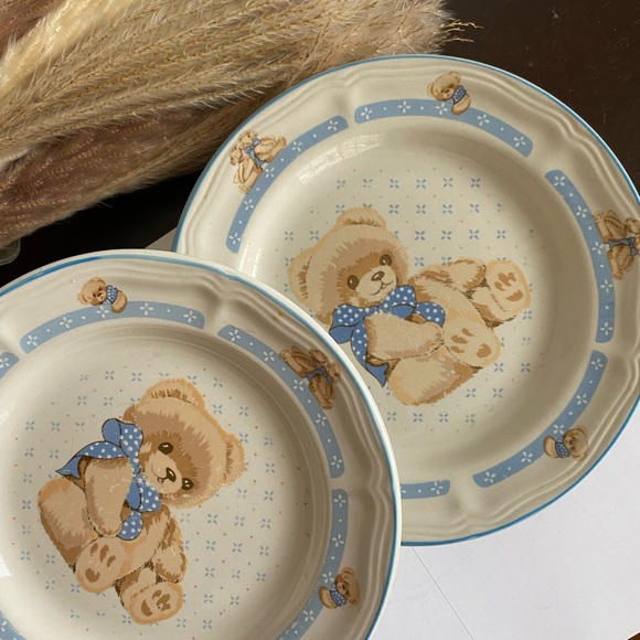 Tienshan Stonewear Country Bear 12" Chop Plate (Round Platter) 2 Pcs - Picture 2 of 5